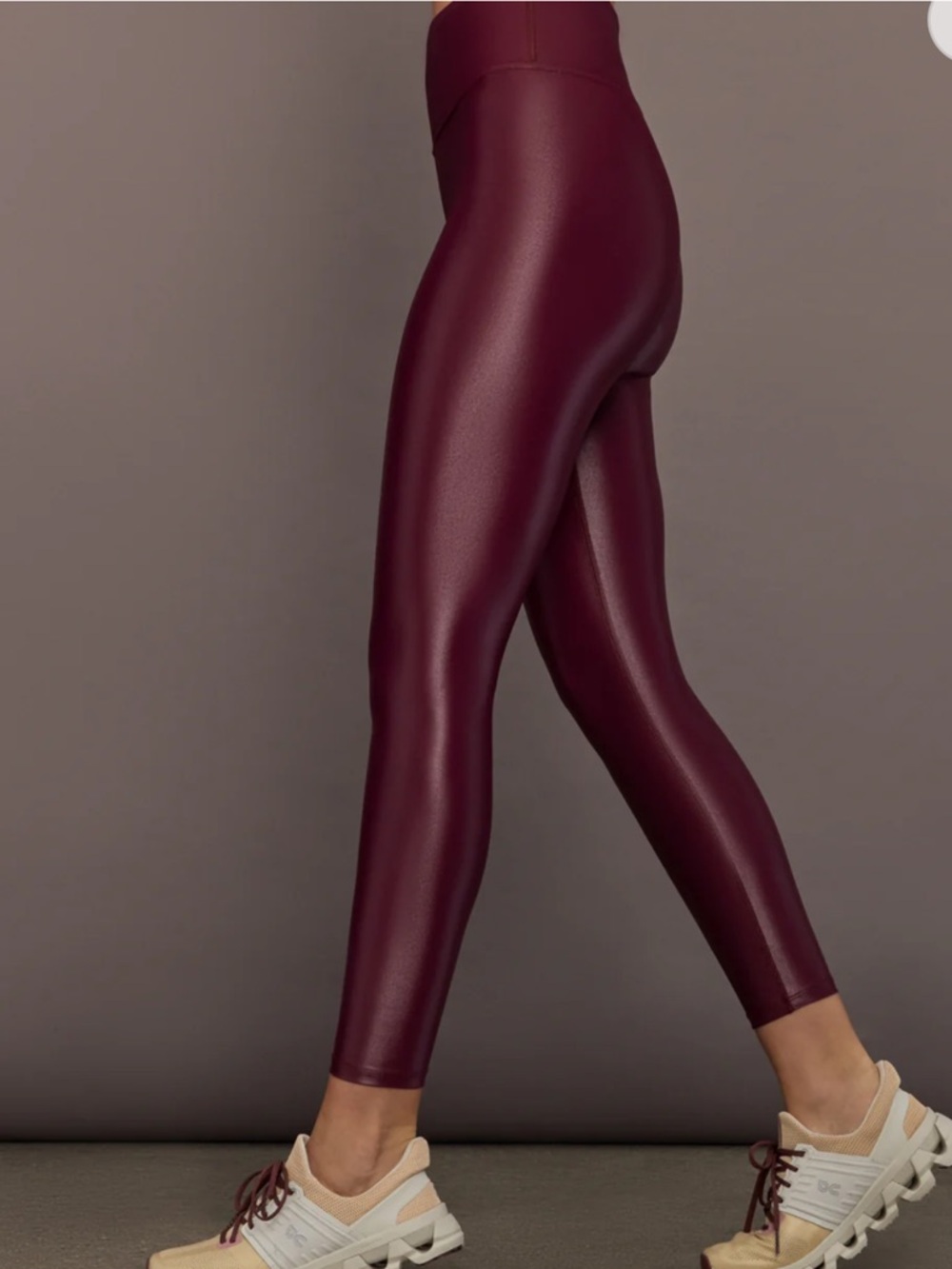 Carbon38 Burgundy High-Rise Leggings in Takara Shine